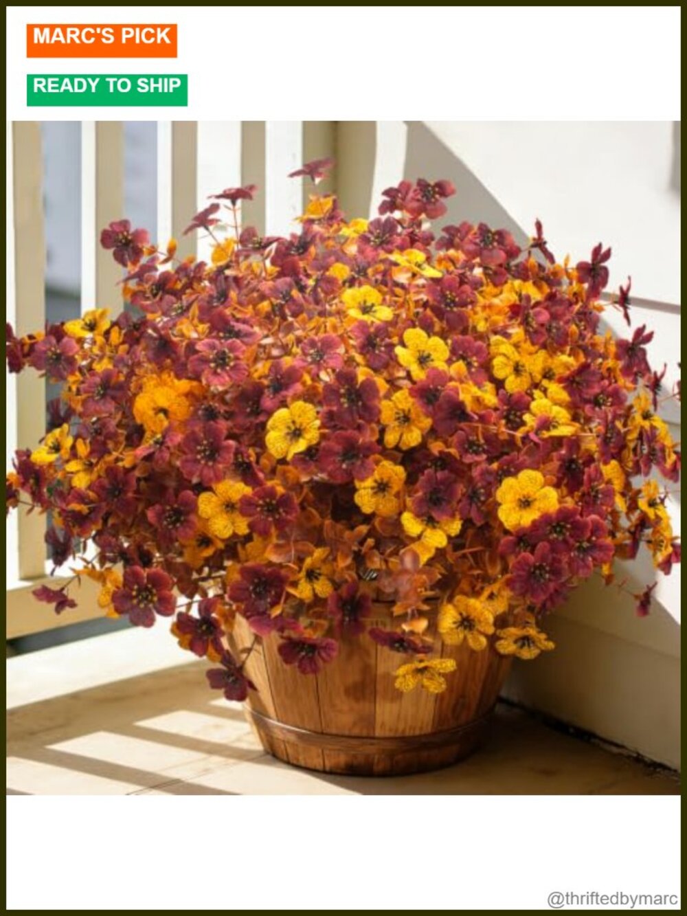 20 Pcs Artificial Fall Mums UV Resistant Outdoor Autumn Decor Silk Plastic